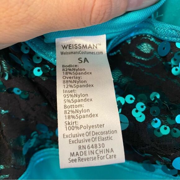 WEISSMAN Dance costume ballet feather Kelly green tutu U Got The Look 10488 SA - Picture 8 of 9